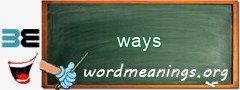 WordMeaning blackboard for ways